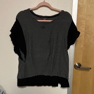 Gray and Black Women's Top